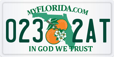 FL license plate 0232AT