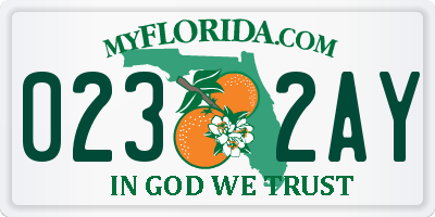 FL license plate 0232AY