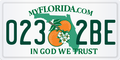 FL license plate 0232BE