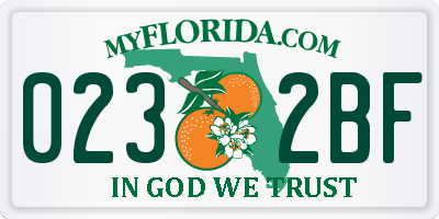 FL license plate 0232BF