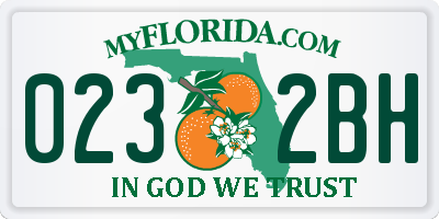 FL license plate 0232BH