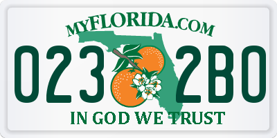 FL license plate 0232BO