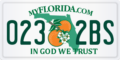 FL license plate 0232BS