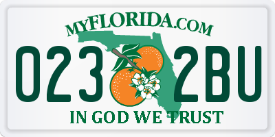 FL license plate 0232BU