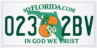 FL license plate 0232BV