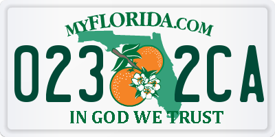 FL license plate 0232CA