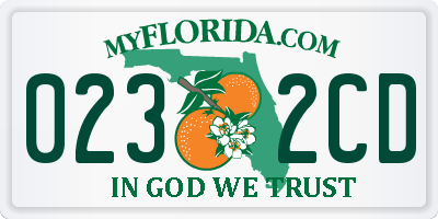FL license plate 0232CD