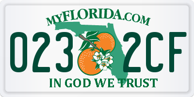 FL license plate 0232CF