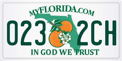 FL license plate 0232CH