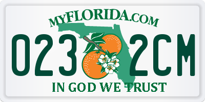 FL license plate 0232CM