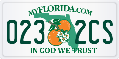 FL license plate 0232CS