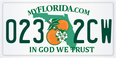FL license plate 0232CW