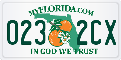 FL license plate 0232CX