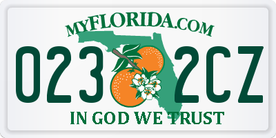 FL license plate 0232CZ