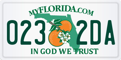 FL license plate 0232DA
