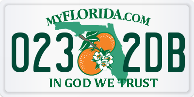 FL license plate 0232DB
