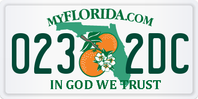 FL license plate 0232DC
