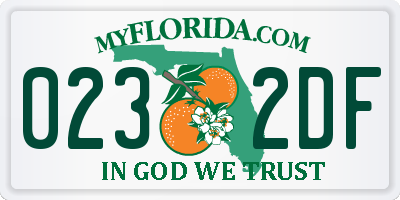 FL license plate 0232DF