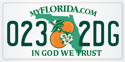 FL license plate 0232DG