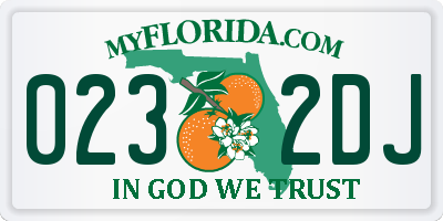 FL license plate 0232DJ