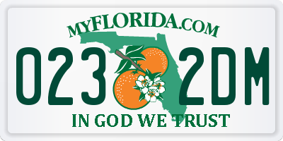 FL license plate 0232DM