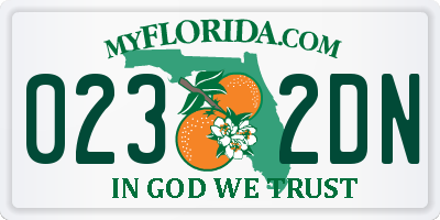 FL license plate 0232DN
