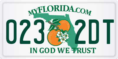 FL license plate 0232DT