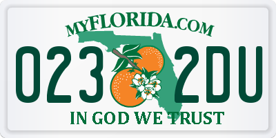 FL license plate 0232DU