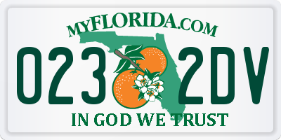 FL license plate 0232DV
