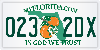 FL license plate 0232DX