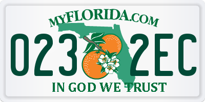 FL license plate 0232EC