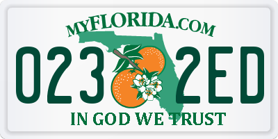 FL license plate 0232ED