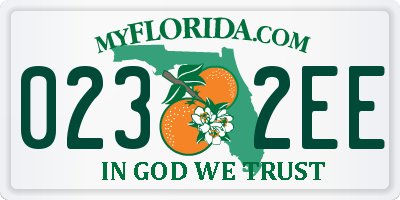 FL license plate 0232EE