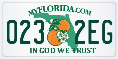 FL license plate 0232EG
