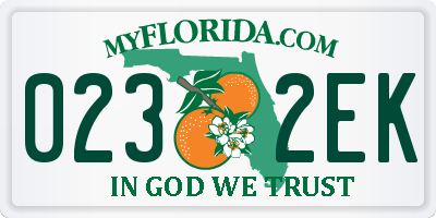 FL license plate 0232EK