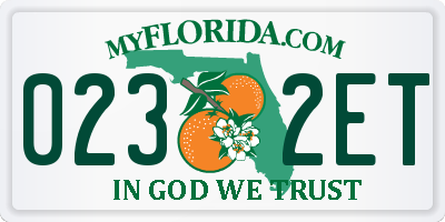 FL license plate 0232ET