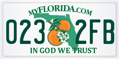 FL license plate 0232FB