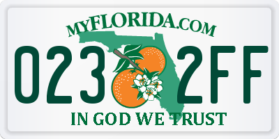 FL license plate 0232FF
