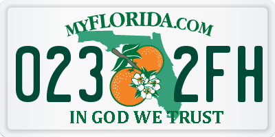 FL license plate 0232FH
