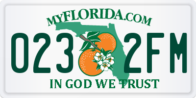 FL license plate 0232FM