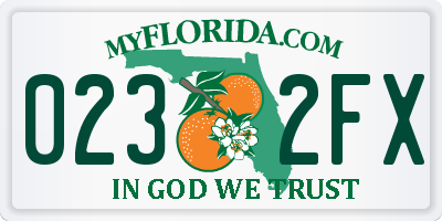FL license plate 0232FX