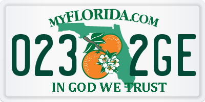 FL license plate 0232GE