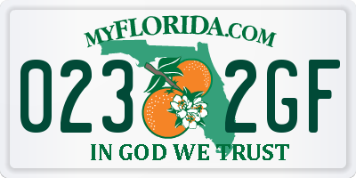 FL license plate 0232GF