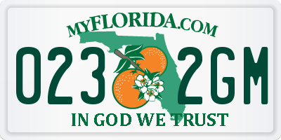 FL license plate 0232GM