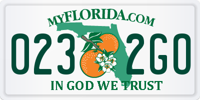 FL license plate 0232GO