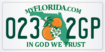 FL license plate 0232GP