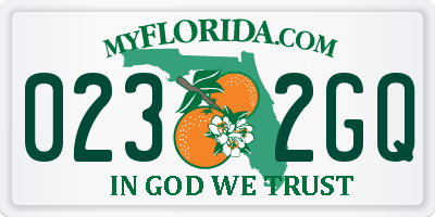 FL license plate 0232GQ
