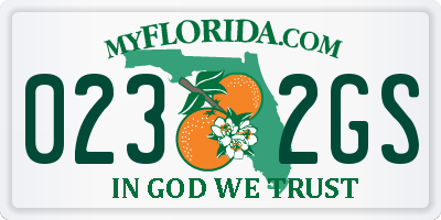 FL license plate 0232GS