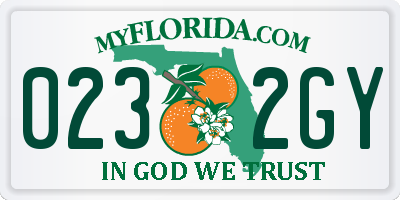 FL license plate 0232GY