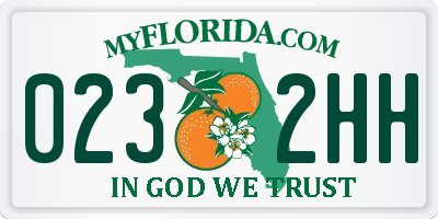 FL license plate 0232HH
